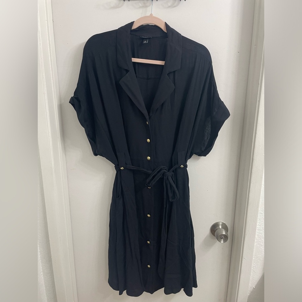 Torrid Rayon Slub Button-Front Collared Dress